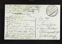 Belgien: Feldpostkarte Von Camp Be Beverloo Mit La Prision Militaira Vom 28.8.1915 Truppenplatz Des Ersatzbattalion 56 - Storia Postale