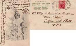 ARGENTINA 1903 POSTCARD SENT TO MAR DEL PLATA - Storia Postale