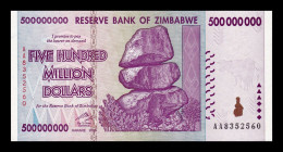 Zimbabwe 500000000 Dollars 2008 Pick 82 Serie AA Sc- AUnc - Simbabwe