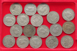 COLLECTION LOT GREAT BRITAIN 2 SHILLINGS 18PC 199G #xx40 0662 - Collections