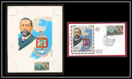 3033 Monaco 861 Bureau Hydrographique Eau Water Maquette D'artiste Original Paint Artist Work FDC Signé Chesnot 1971 - Eau