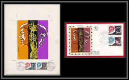 3042 Monaco N°951/52 Lutte Contre La Drogue Drugs Maquette D'artiste Original Artist Work FDC Signé Chesnot 1973 - Droga