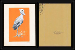 3045 Ajman N°398 Bec-en-sabot Oiseaux Birds Shoebill Maquette D'artiste Original Artist Work Signed Froehlich 1969 - Cigognes & échassiers