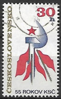 TCHECOSLOVAQUIE - 55e Anniversaire De La Fondation Du Parti Communiste Tchécoslovaque - Used Stamps