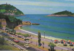 SAN SEBASTIAN, MONTE IGUELDO E ISLA DE SANTA CLARA, VOITURES, CITROEN, FIAT, VAN COULEUR REF 13441 - Guipúzcoa (San Sebastián)