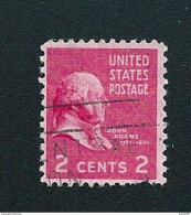 N° 371  John Adams 2c., Rose Carminé Timbre USA  Stamp Etats Unis D' Amérique  (1938) - Gebraucht