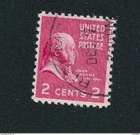 N° 371  John Adams 2c., Rose Carminé Timbre USA  Stamp Etats Unis D' Amérique  (1938) - Used Stamps