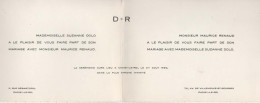 FAIRE PART DE MARIAGE, SUZANNE DOLO ET MAURICE RENAUD, 27/08/1960 A CHOISY LE ROI REF 13445 - Wedding