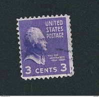 N° 372 Thomas Jefferson 3 Ct  USA  Stamp Etats Unis D' Amérique Timbre USAoblitéré 1938 - Usados