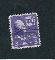 N° 372 Thomas Jefferson 3 Ct  USA  Stamp Etats Unis D' Amérique Timbre USAoblitéré 1938 - Oblitérés