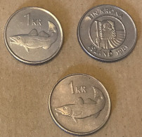 Islande 3 Pièces 1 Couronne 1981,91 - Islandia