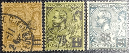 MONACO. Y&T N°70 à 72. Prince Albert I Surchargés. Oblitéré (72*). - Used Stamps