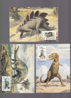 3 Cartes Maximum Ceska Republika 1994 Praha: Zdenek Burian  3 Cartes  Thème Dinosaures - Colecciones Y Lotes