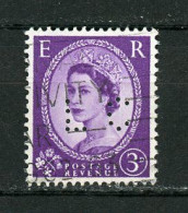 GRANDE BRETAGNE - ELISABETH II   - N° Yvert 267 Obli. PERFORÉ “LC” - Perforadas