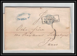 41067 Lettre LAC Allemagne (Deutschland) Coeln Cologne 1866 Prusse Erquelines 3 Cette Herault France Marque Entree - Entry Postmarks