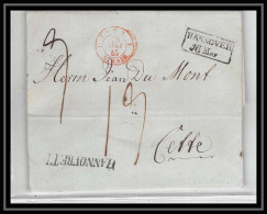 41134 Lettre LAC Allemagne Deutschland Hannover TT Tour T Strasbourg 1843 Cette Herault France Marque D'entree Vorlaufer - Marques D'entrées