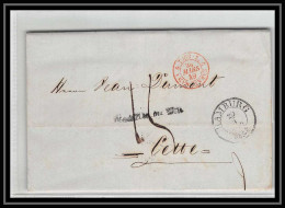 41179 Lettre LAC Allemagne Deutschland Hamburg Tour-T VALENCIENNES 1849 Cette Herault France Marque D'entree Vorlaufer - Entry Postmarks