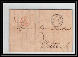 41239 Lettre LAC Allemagne Deutschland Hamburg Tour-T Strasbourg 1846 Cette France Marque D'entree Vorlaufer - Entry Postmarks