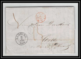 41240 Lettre LAC Allemagne Deutschland Hamburg Tour-T Strasbourg 1845 Cette France Marque D'entree Vorlaufer - Entry Postmarks