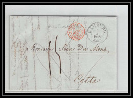 41244 Lettre LAC Allemagne Deutschland Hamburg Tour-T VALENCIENNES 1848 Cette France Marque D'entree Vorlaufer - Entry Postmarks