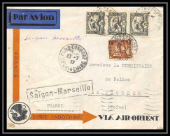 41590 Saigon Viet Nam Marseille Pour Arcueil Sine 1932 Air Orient Aviation PA Poste Aérienne Airmail Lettre Cover - Airmail