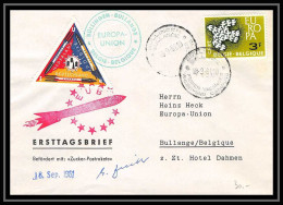 41702 Rocket Rakete Signé Signed Autograph 1961 Zucker Belgique Belgium Aviation PA Poste Aérienne Airmail Lettre Cover - Covers & Documents