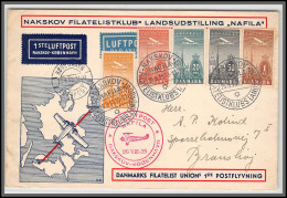 41735 Pa N°6/10 FULL SET 1ste Luftpost Kobenhvan Nakskov 26/8/1935  Danemark Denmark Aviation Airmail Lettre Cover - Aéreo