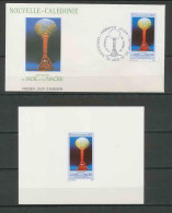 Nouvelle Calédonie épreuve De Luxe / Deluxe Proof + FDC Premier Jour N° 591 Jade Et Nacre Neo Calédonien - Imperforates, Proofs & Errors