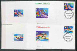 Nouvelle Calédonie épreuve De Luxe / Deluxe Proof + FDC Premier Jour N° 744 / 745 Noel Christmas 1996/ 97 - Sin Dentar, Pruebas De Impresión Y Variedades