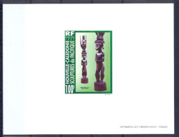 Nouvelle Calédonie épreuve De Luxe / Deluxe Proof N° 741 Arts Du Pacifique Sculpture Doka - Geschnittene, Druckproben Und Abarten