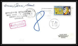 5181/ Espace (space) Lettre (cover) 21/5/1968 Signé (signed Autograph) Stadan Station St John's Canada - Amérique Du Nord