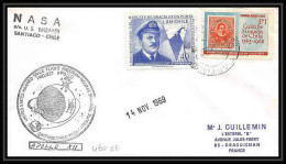 5502/ Espace (space) Lettre (cover) 14/11/1969 Apollo 12 Nasa Us Ambassy Manned Space Flight Santiago Chili (chile) - América Del Sur