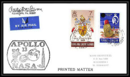 5824/ Espace (space) Lettre (cover) 11/4/1970 Signé (signed Autograph) Apollo 13 Grand Turk Turks And Caicos - South America