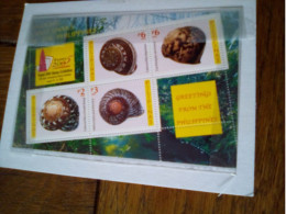 Escargot Escargots Coquillages Tapei 2005 Stamp Exhibition 4 Timbres Philippines Philipinas - Other & Unclassified