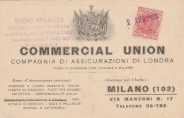 MILANO - CARTOLINA COMMERCIALE - COMMERCIAL UNION - 5876 - Autres & Non Classés