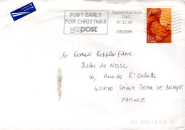 IRLANDE SEUL SUR LETTRE POUR LA FRANCE 2006 - Storia Postale