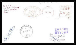 7104/ Espace (space) Lettre (cover) Signé (signed Autograph) 14/5/1973 Skylab 1 Quito Equateur (ecuador) - Amérique Du Sud