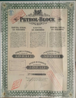 Petrol Block - Action Au Porteur De 500 Lei - 1918 - Capital Social 30 Mio Lei - Petróleo