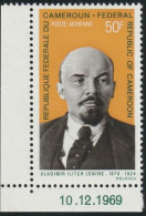 THEMATIC FAMOUS PEOPLE:  VLADIMIR I. LENIN. CENTENARY OF HIS BIRTH.  CORNER STAMP WITH DATE   -  CAMEROUN - Lénine