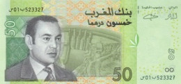 MOROCCO 50 DIRHAMS 2002 P-69a UNC WITH DASH AT DATE [MA510a] - Marokko