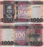 SOUTH SUDAN   1'000 Sudanese Pounds  PW17   Dated  2020  (Dr. John Garang De Mabior + Ostriches At Back )  UNC - Südsudan