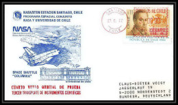 9003/ Espace (space Raumfahrt) Lettre (cover Briefe) 27/6/1982 Sts 3 Shuttle (navette) Columbia Chili (chile) - América Del Sur