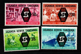 2075- KENYA, UGANDA, TANZANIA - 1969 - SC#: 197-200 - MNH - 50TH ANNIVERSARY OF THE ILO - Kenya, Ouganda & Tanzanie