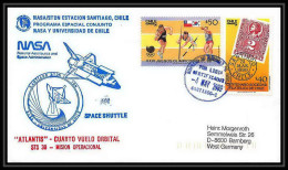 9795/ Espace (space Raumfahrt) Lettre (cover Briefe) 4/5/1989 Launch Sts-30 Shuttle (navette) Atlantis Chili (chile) - Südamerika