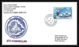 9810/ Espace (space Raumfahrt) Lettre (cover Briefe) 4/5/1989 Sts-30 Shuttle (navette) Ascension Island - Oceanië