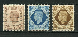 GRANDE BRETAGNE - GEORGES VI -    N° Yt 216+221+222 Obli. - Used Stamps