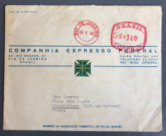 Brésil, Oblitération Mécanique Sur Enveloppe, Rio De Janeiro 19.5.1948 Pour La France, Voir Verso - (B2058) - Covers & Documents