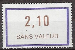 France - Fictif YT F230 (1981) - 2,10 Bleu Et Marron. Neuf ** - Finti