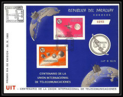 11357/ Espace (space Raumfahrt) Lettre (cover Briefe) Fdc Uit Non Dentelé (imperforate) MI B 74 Paraguay 30/9/1965 - América Del Sur