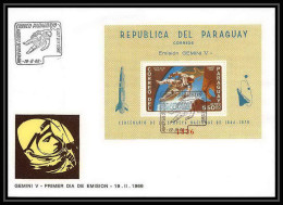 11375/ Espace (space Raumfahrt) Lettre (cover Briefe) Fdc Gemini 5 Paraguay 19/2/1966 - América Del Sur